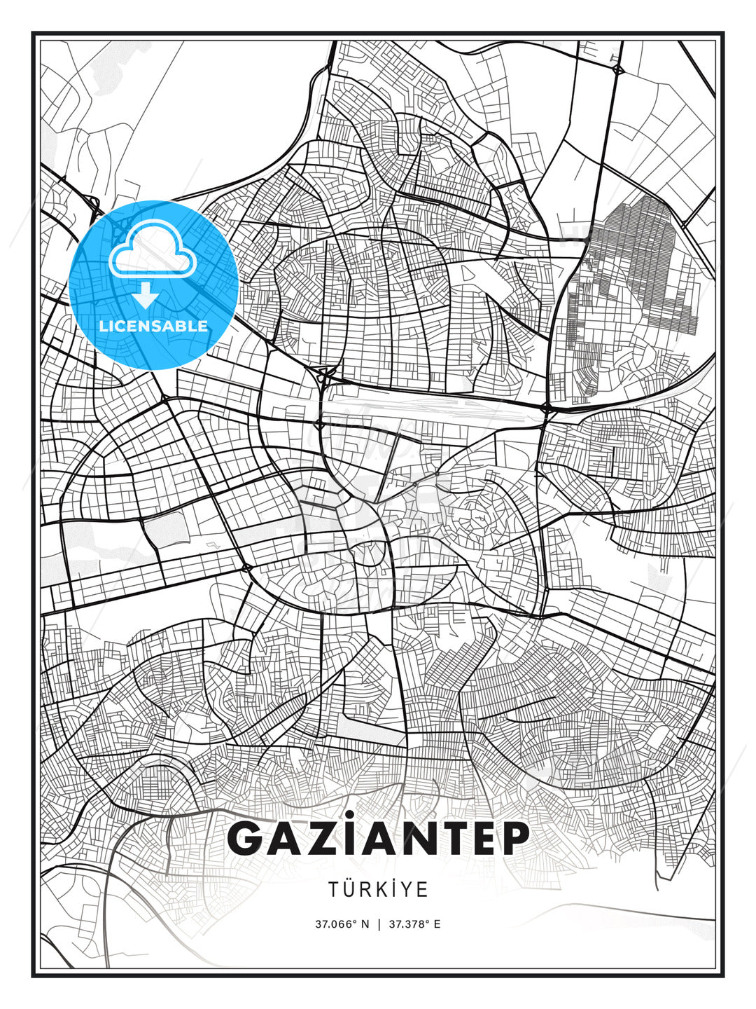 GAZİANTEP / Gaziantep, Turkey, Modern Print Template in Various Formats - HEBSTREITS Sketches