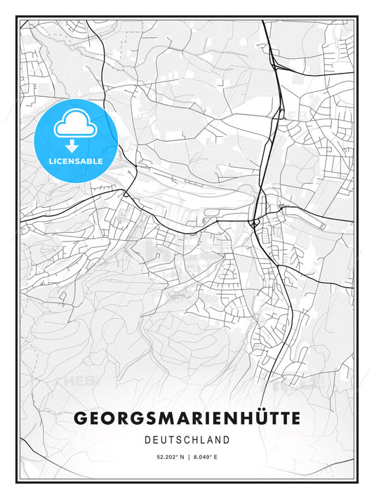 GEORGSMARIENHÜTTE / Georgsmarienhutte, Germany, Modern Print Template in Various Formats - HEBSTREITS Sketches