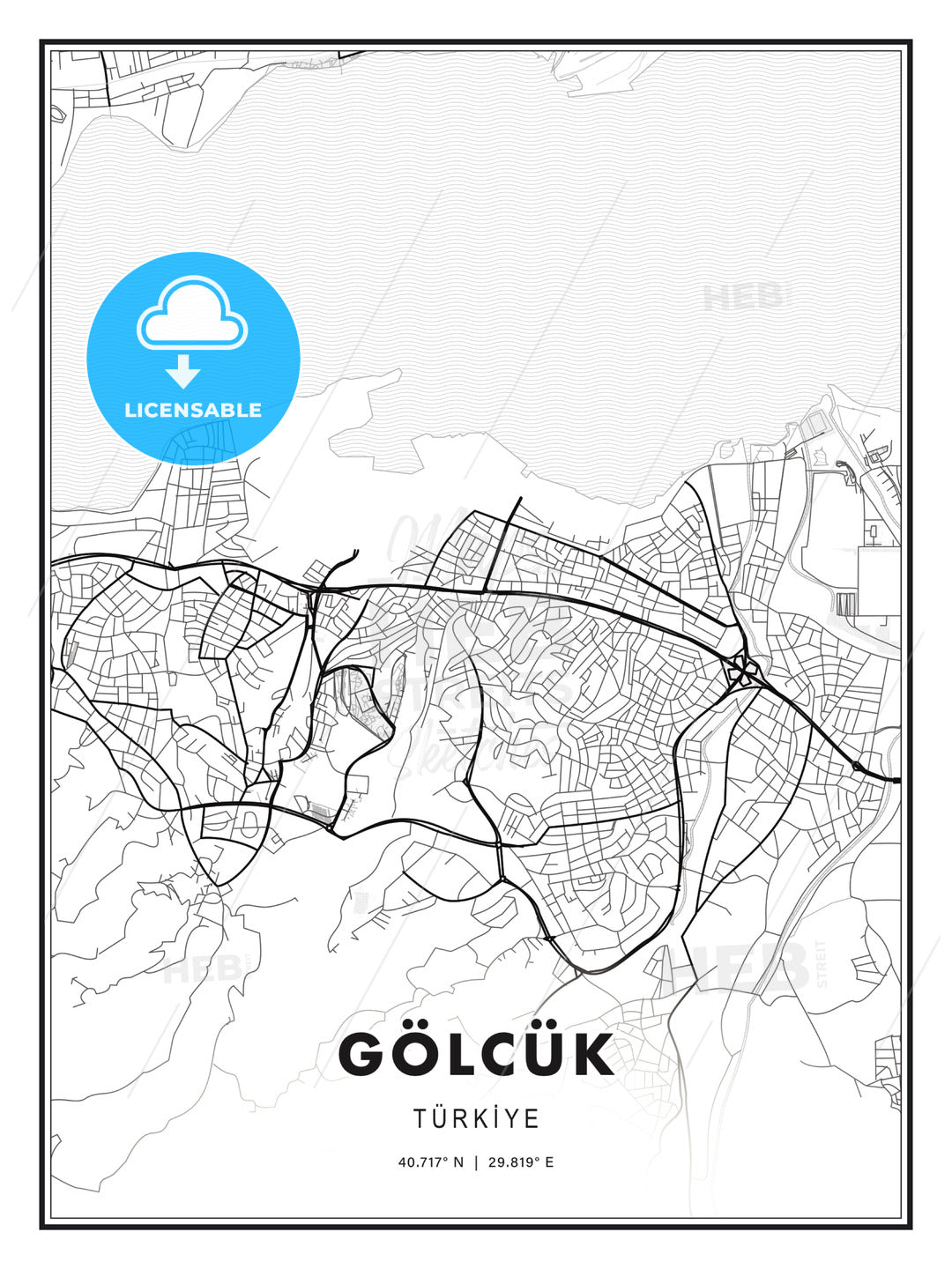 Gölcük, Turkey, Modern Print Template in Various Formats - HEBSTREITS Sketches