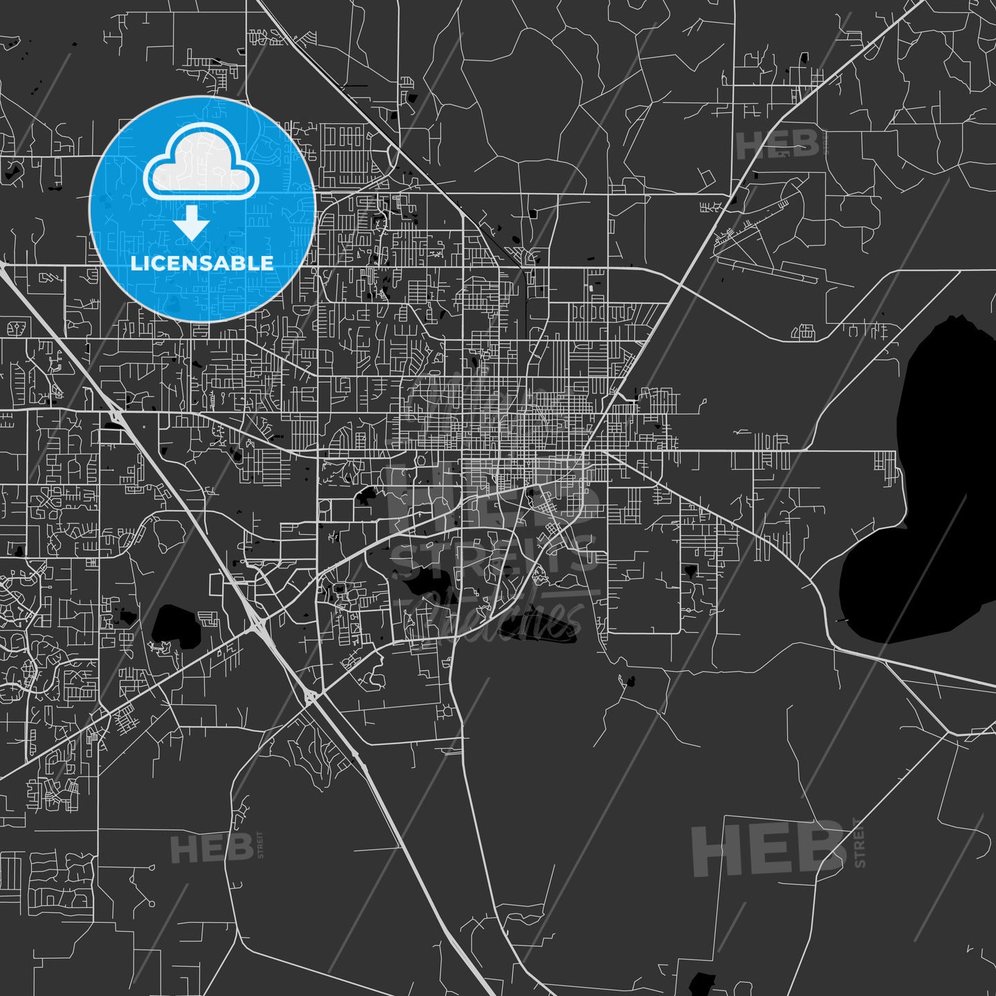 Gainesville, Florida - Area Map - Dark