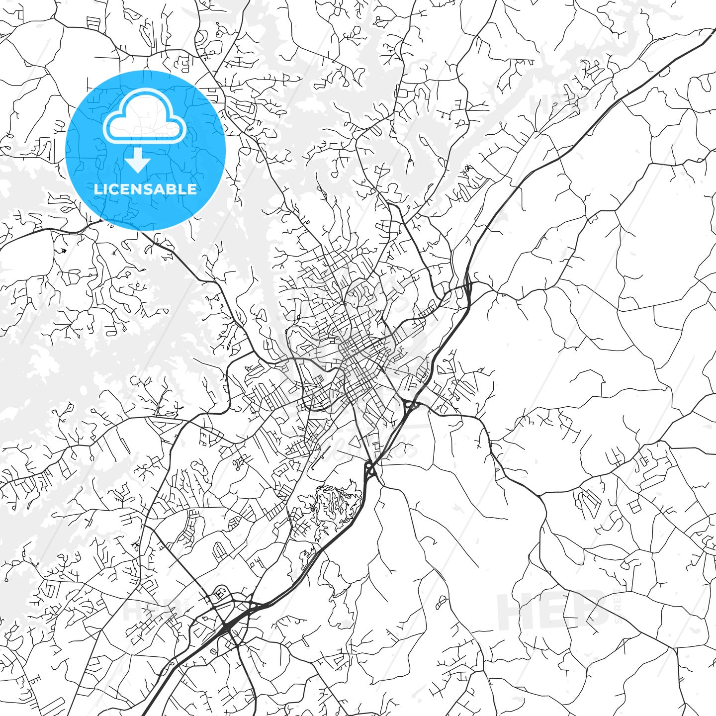 Gainesville, Georgia - Area Map - Light