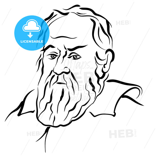 Galileo Galilei Modern Vector Drawing