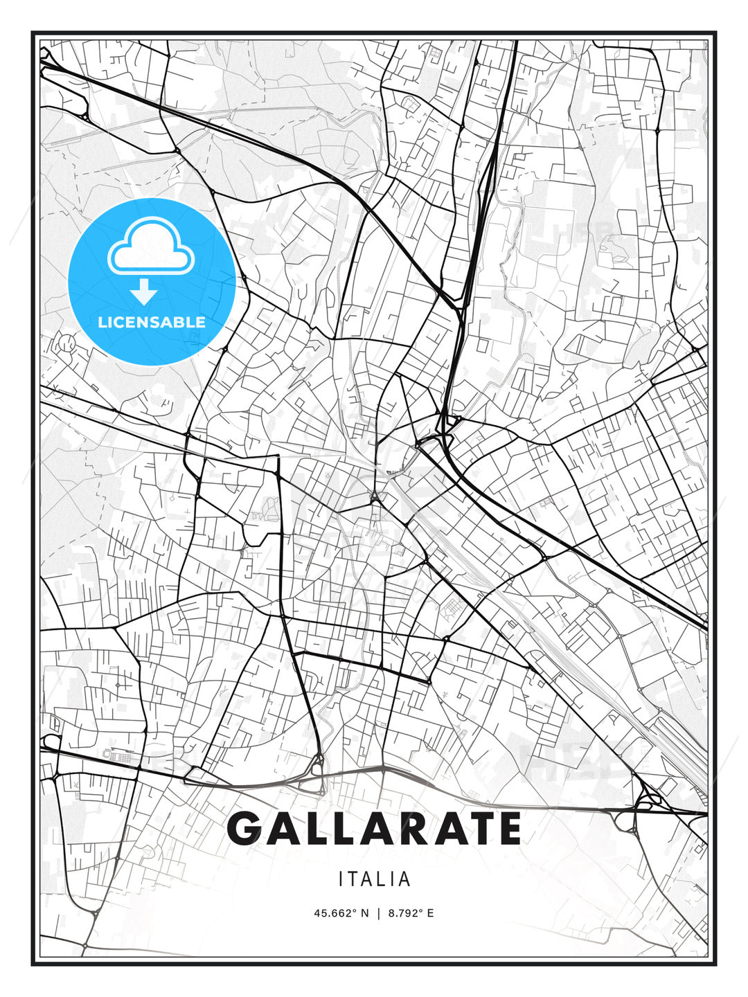 Gallarate, Italy, Modern Print Template in Various Formats - HEBSTREITS Sketches