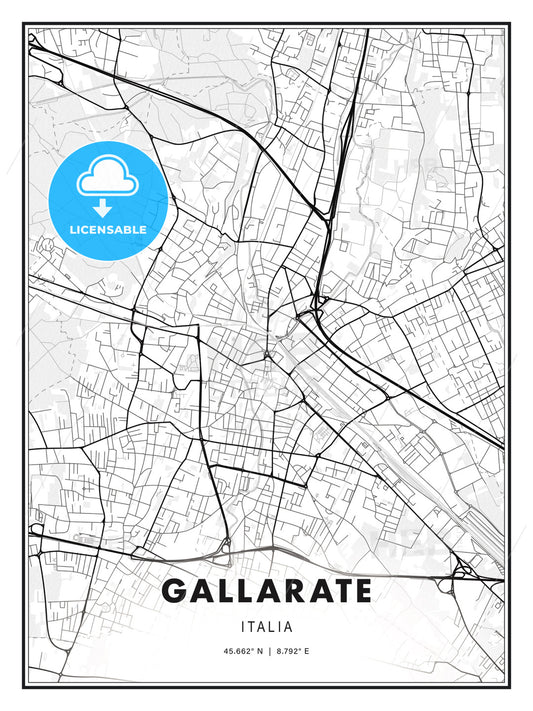 Gallarate, Italy, Modern Print Template in Various Formats - HEBSTREITS Sketches