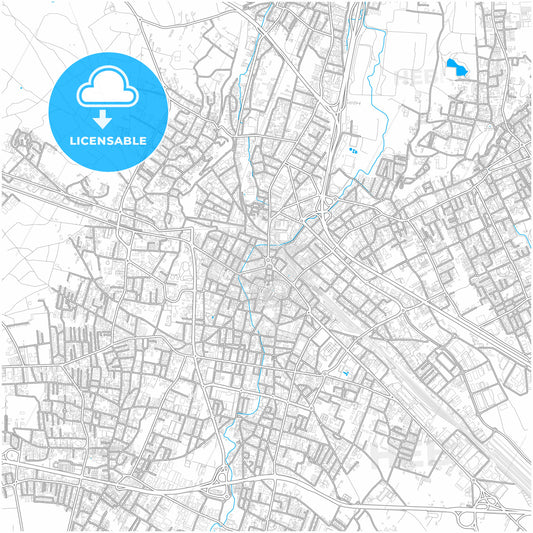 Gallarate, Lombardy, Italy, city map with high quality roads.