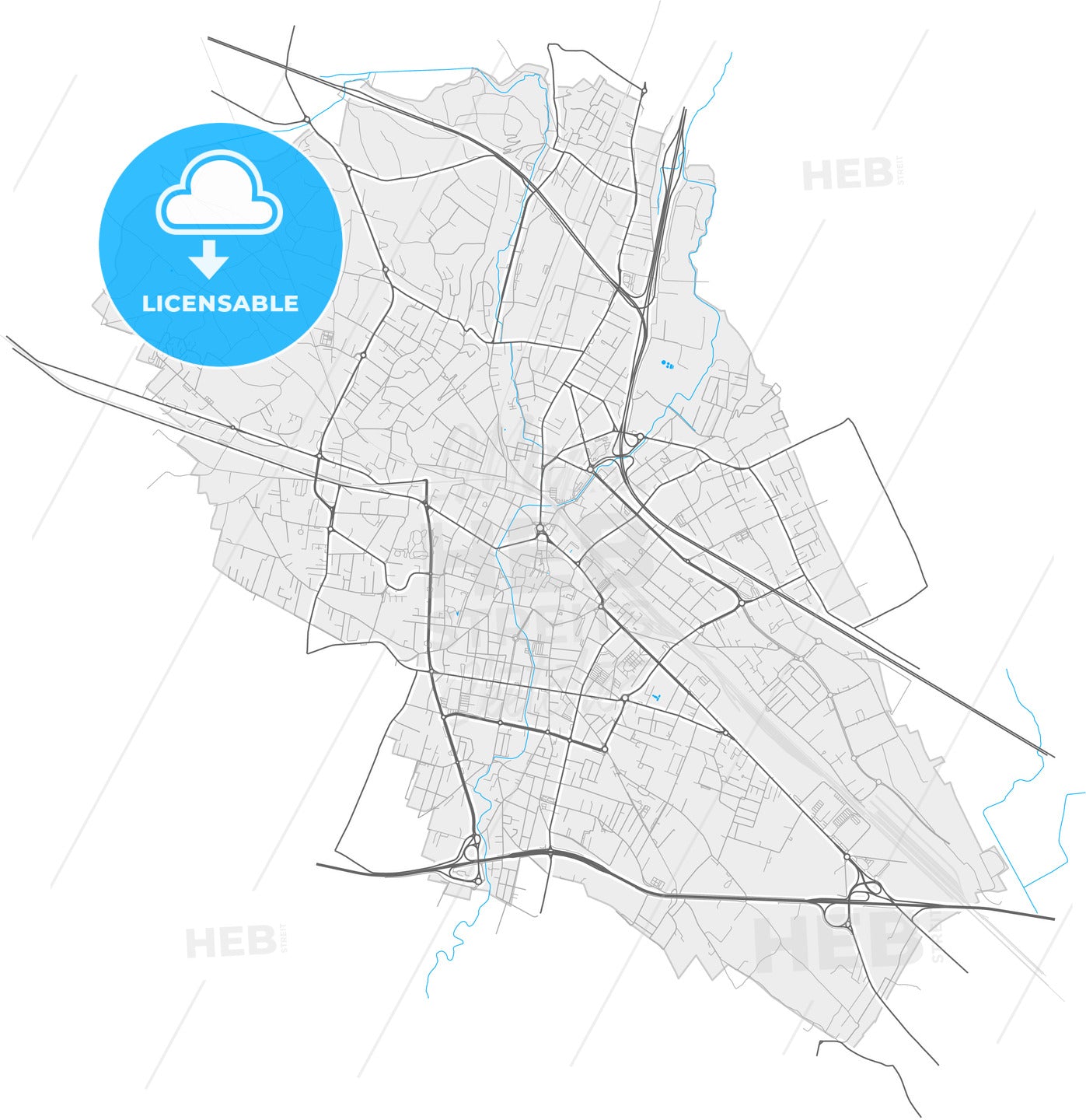 Gallarate, Lombardy, Italy, high quality vector map