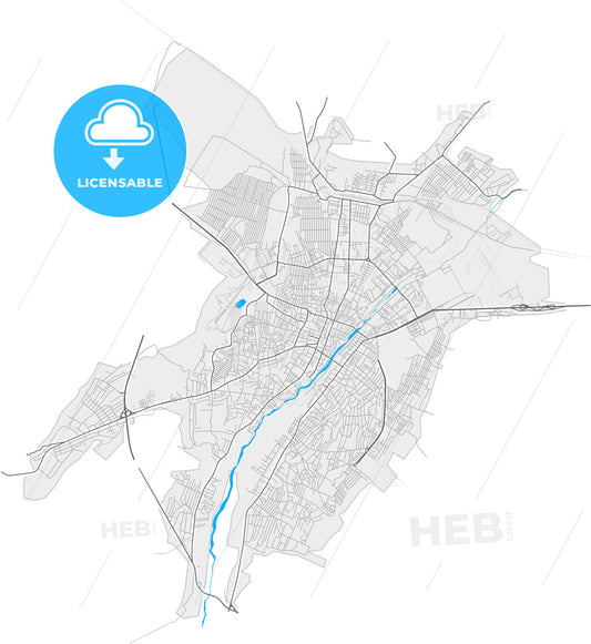 Ganja, Azerbaijan, high quality vector map