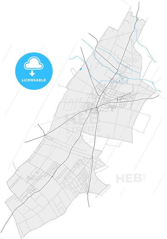 Gänserndorf, Lower Austria, Austria, high quality vector map