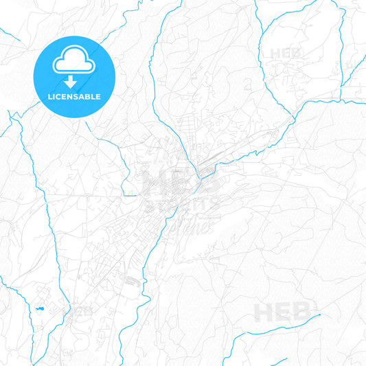 Gap, France PDF vector map with water in focus