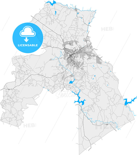 Garanhuns, Brazil, high quality vector map