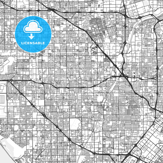 Garden Grove, California - Area Map - Light