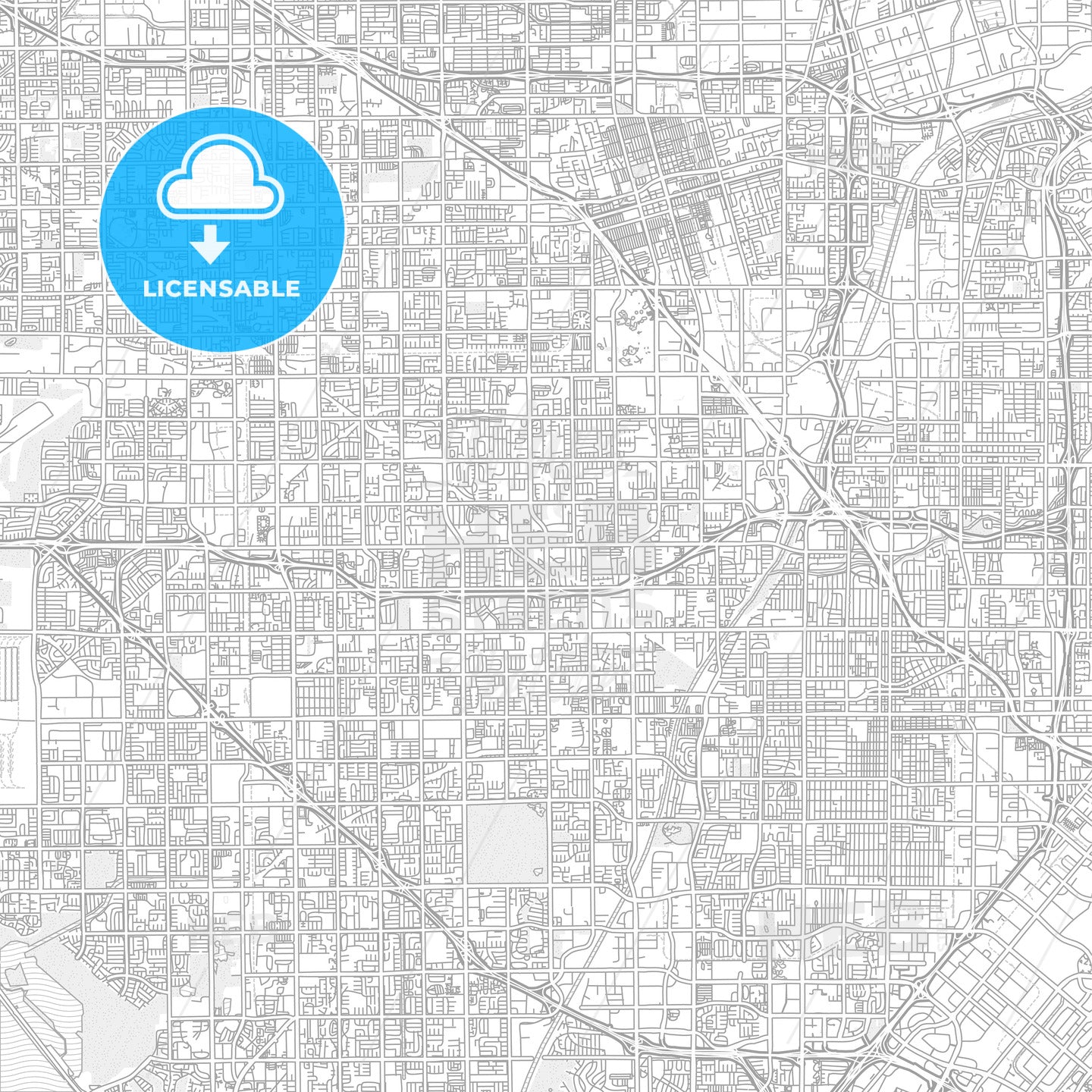 Garden Grove, California, USA, bright outlined vector map