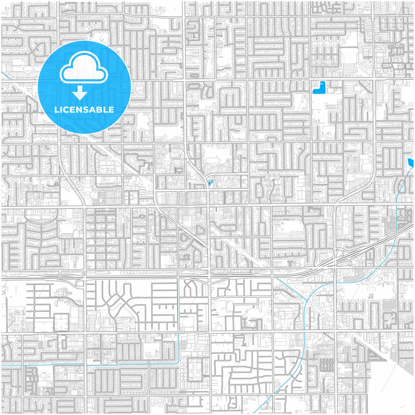 Garden Grove, California, United States, city map with high quality roads.