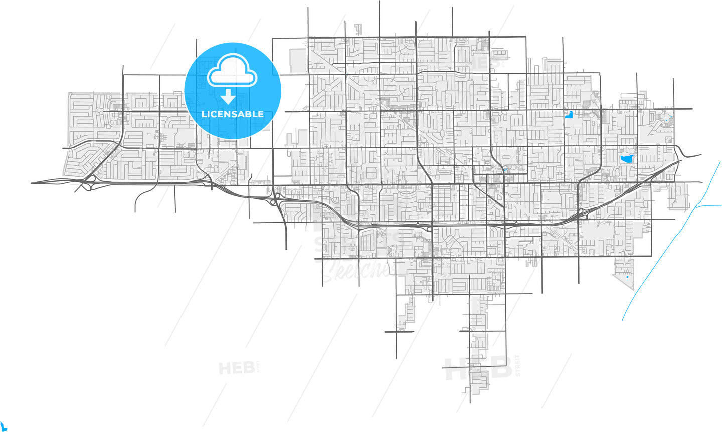 Garden Grove, California, United States, high quality vector map