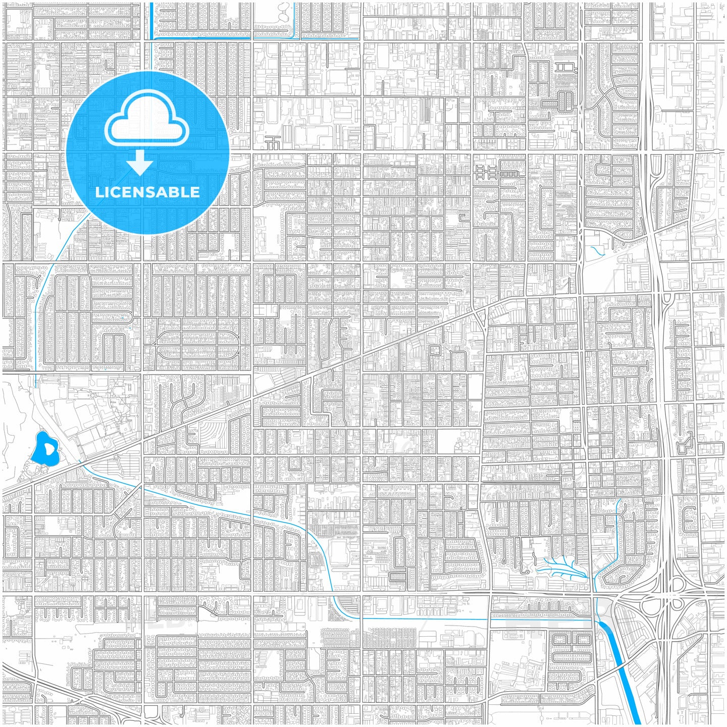 Gardena, California, United States, city map with high quality roads.