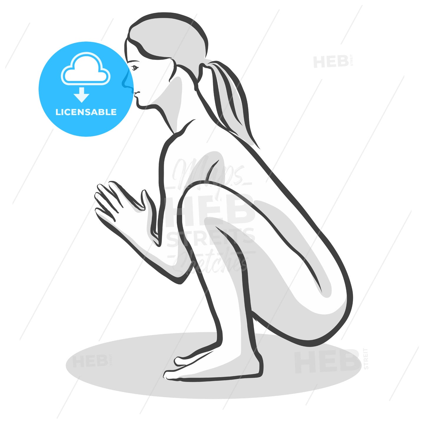 Garland Malasana Yoga Pose – instant download