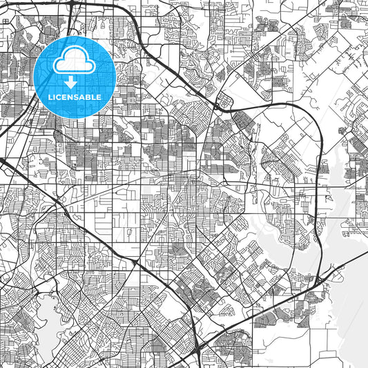 Garland, Texas - Area Map - Light