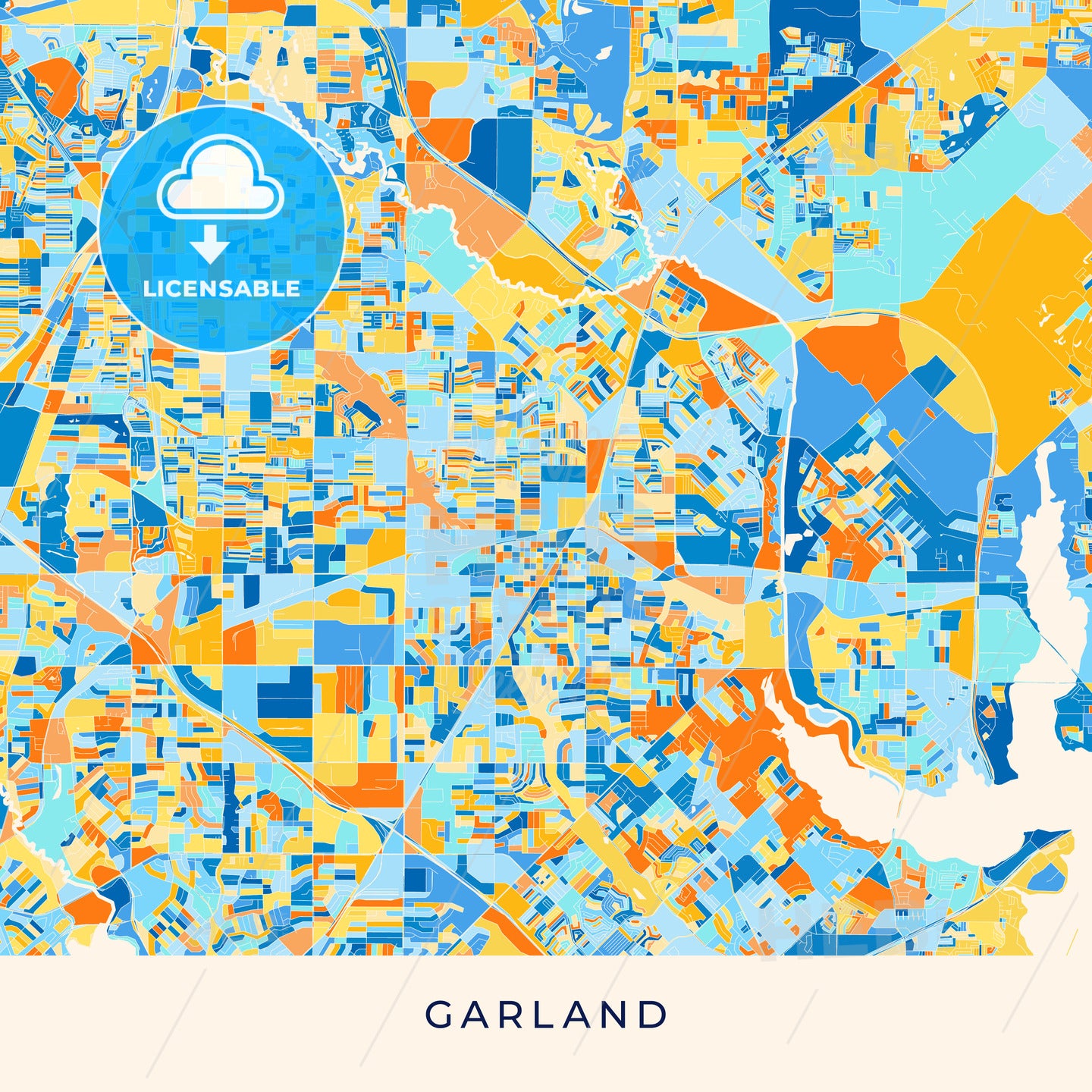 Garland colorful map poster template