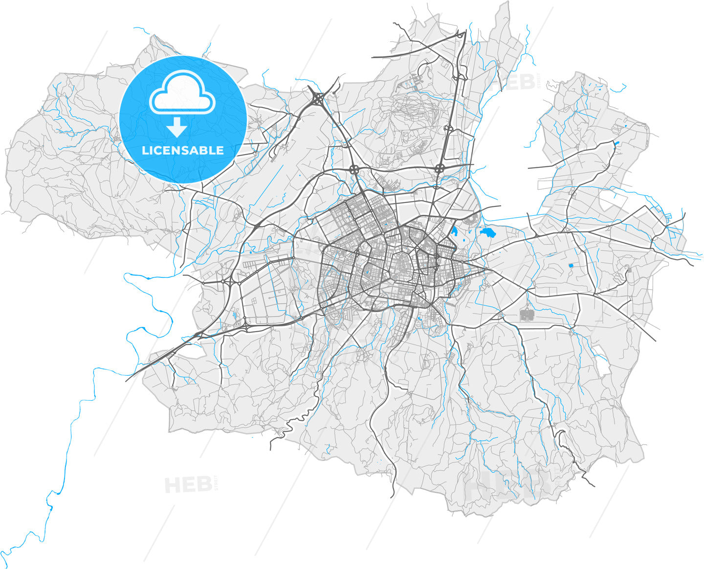 Gasteiz / Vitoria, Álava, Spain, high quality vector map