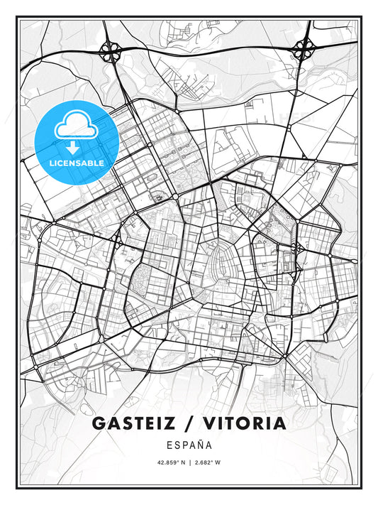 Gasteiz / Vitoria, Spain, Modern Print Template in Various Formats - HEBSTREITS Sketches