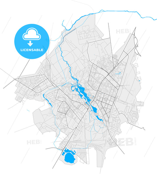 Gatchina, Leningrad Oblast, Russia, high quality vector map