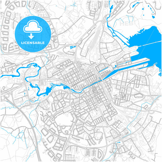 Gävle, Sweden, city map with high quality roads.