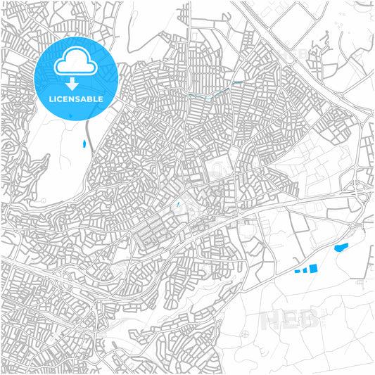 Gebze, Kocaeli, Turkey, city map with high quality roads.