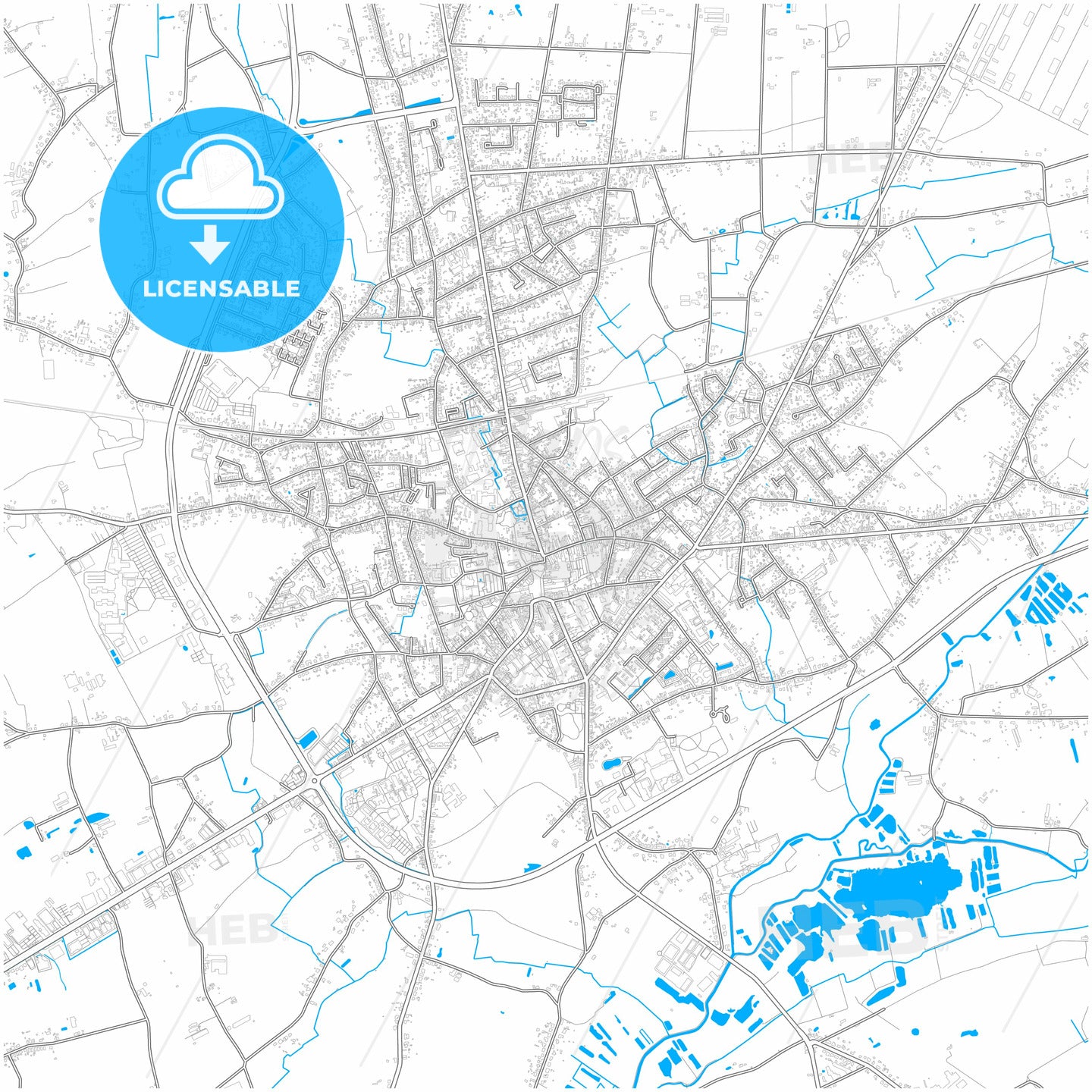Geel, Antwerp, Belgium, city map with high quality roads.