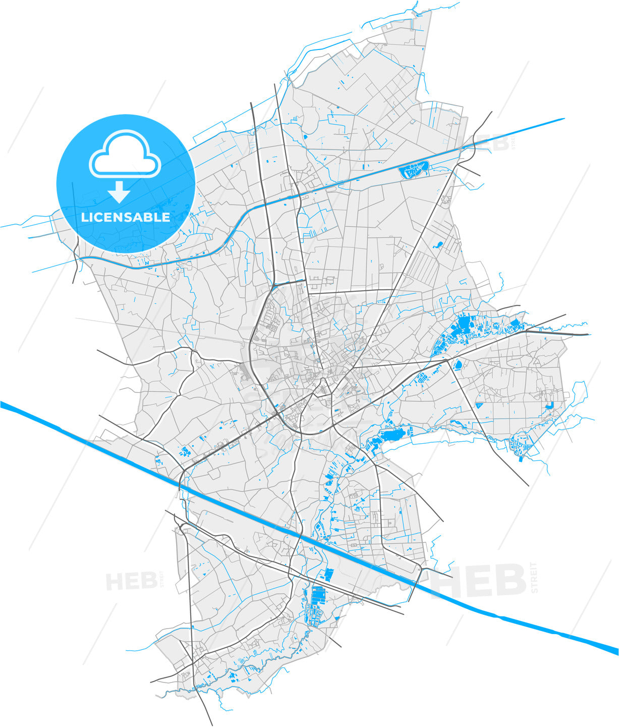 Geel, Antwerp, Belgium, high quality vector map