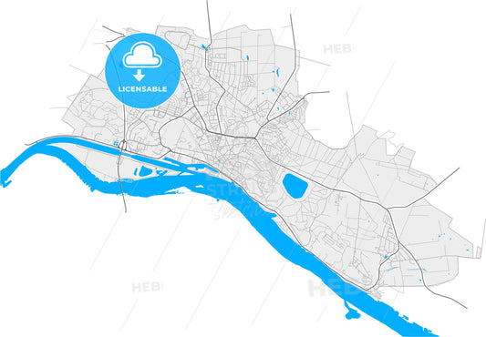 Geesthacht, Schleswig-Holstein, Germany, high quality vector map