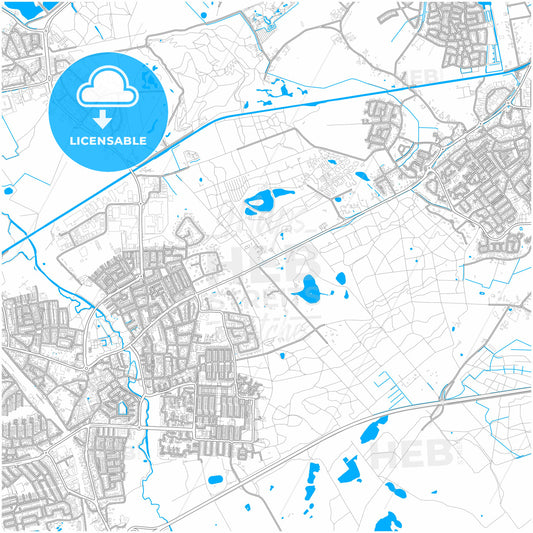 Geldrop-Mierlo, North Brabant, Netherlands, city map with high quality roads.