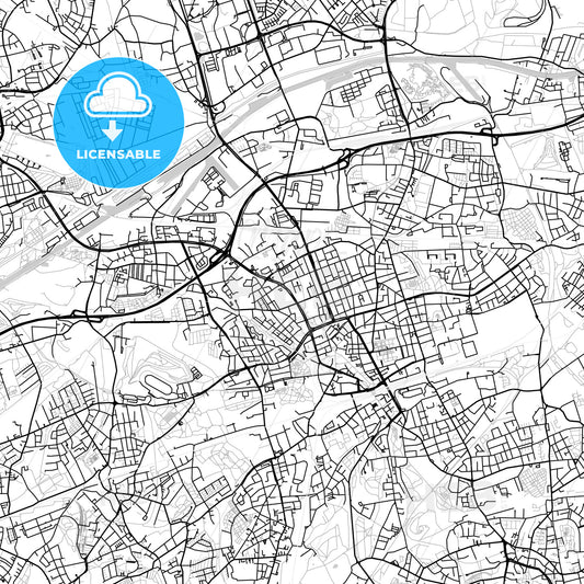 Gelsenkirchen, Germany, Vector Map - Light