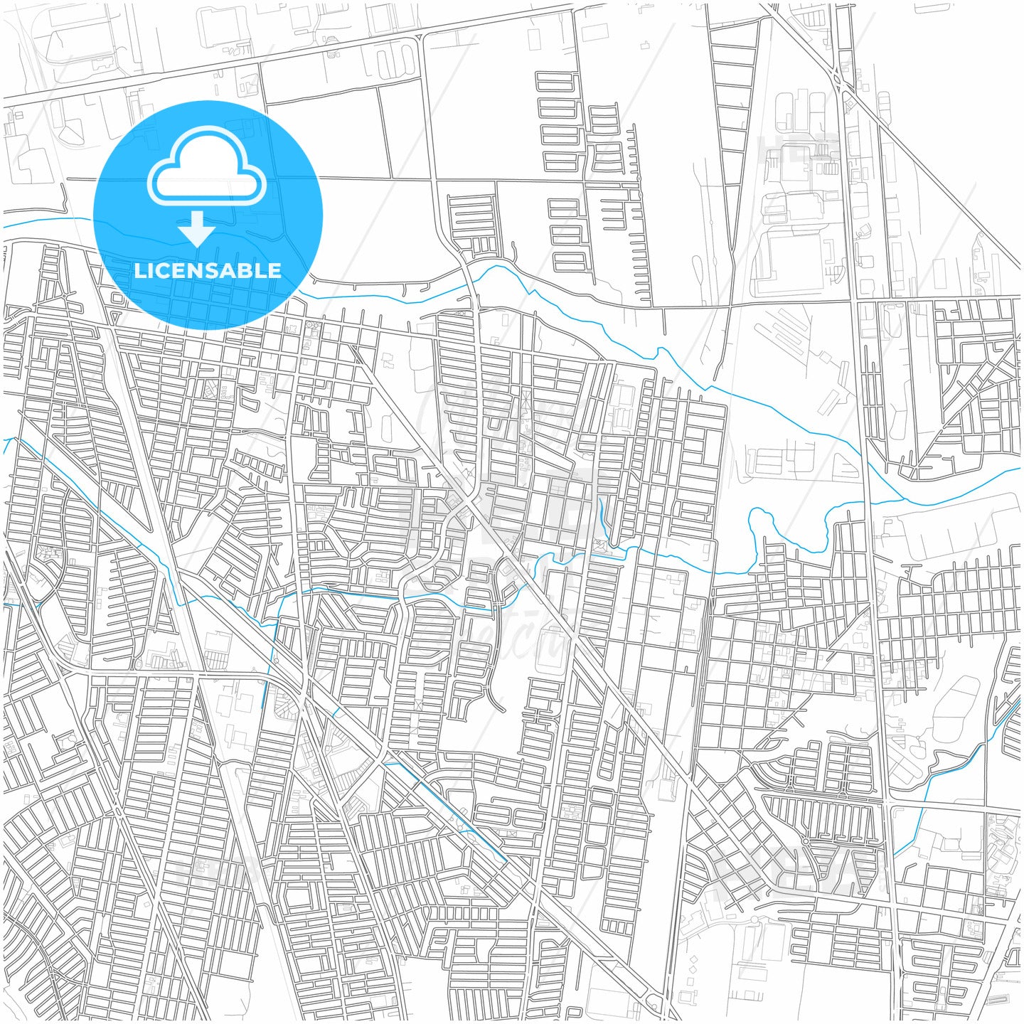 General Escobedo, Nuevo León, Mexico, city map with high quality roads.