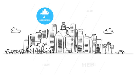 Generic City Skyline with various trees – instant download