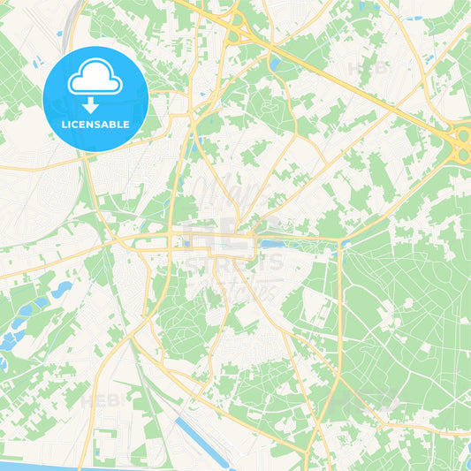 Genk, Belgium Vector Map - Classic Colors