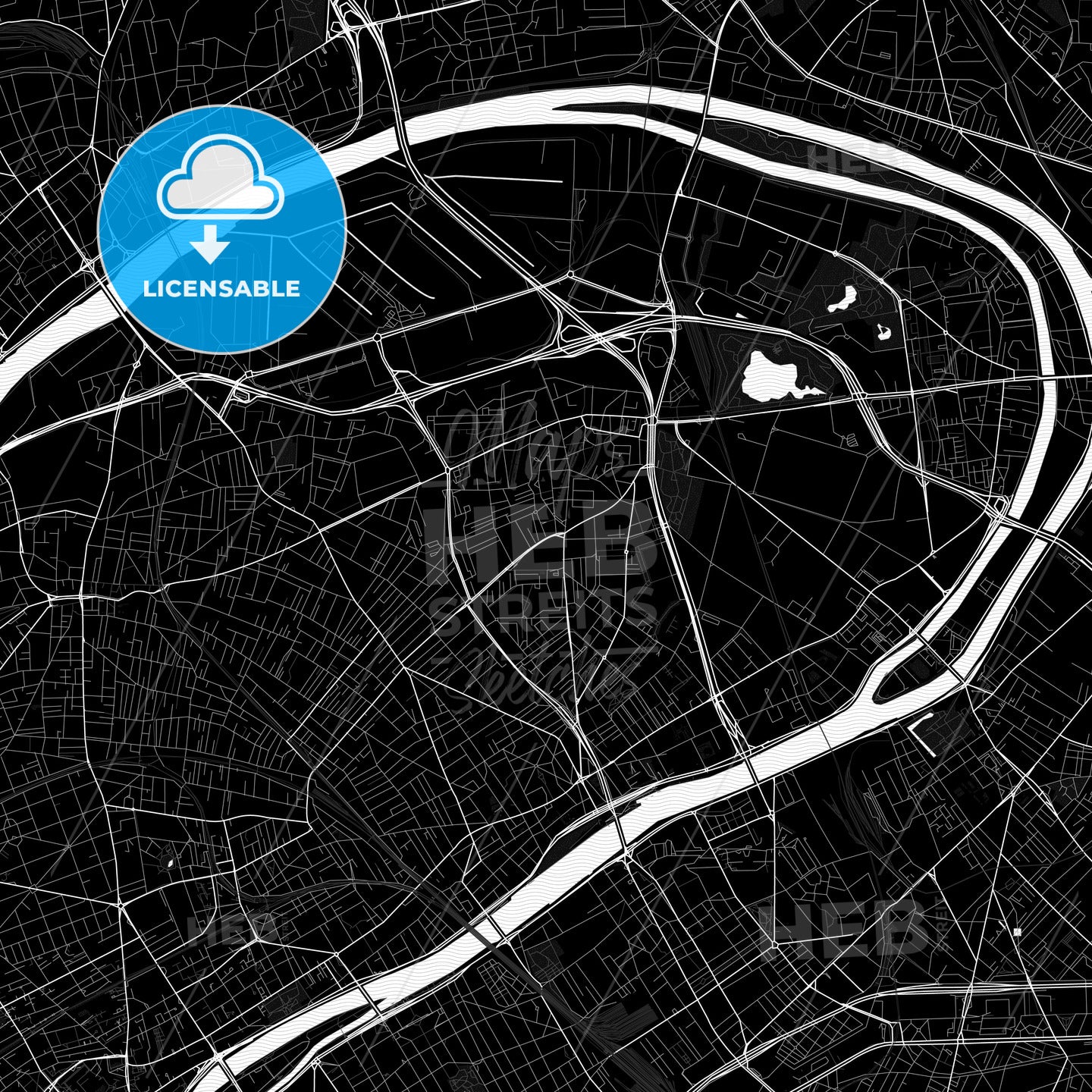 Gennevilliers, France PDF map