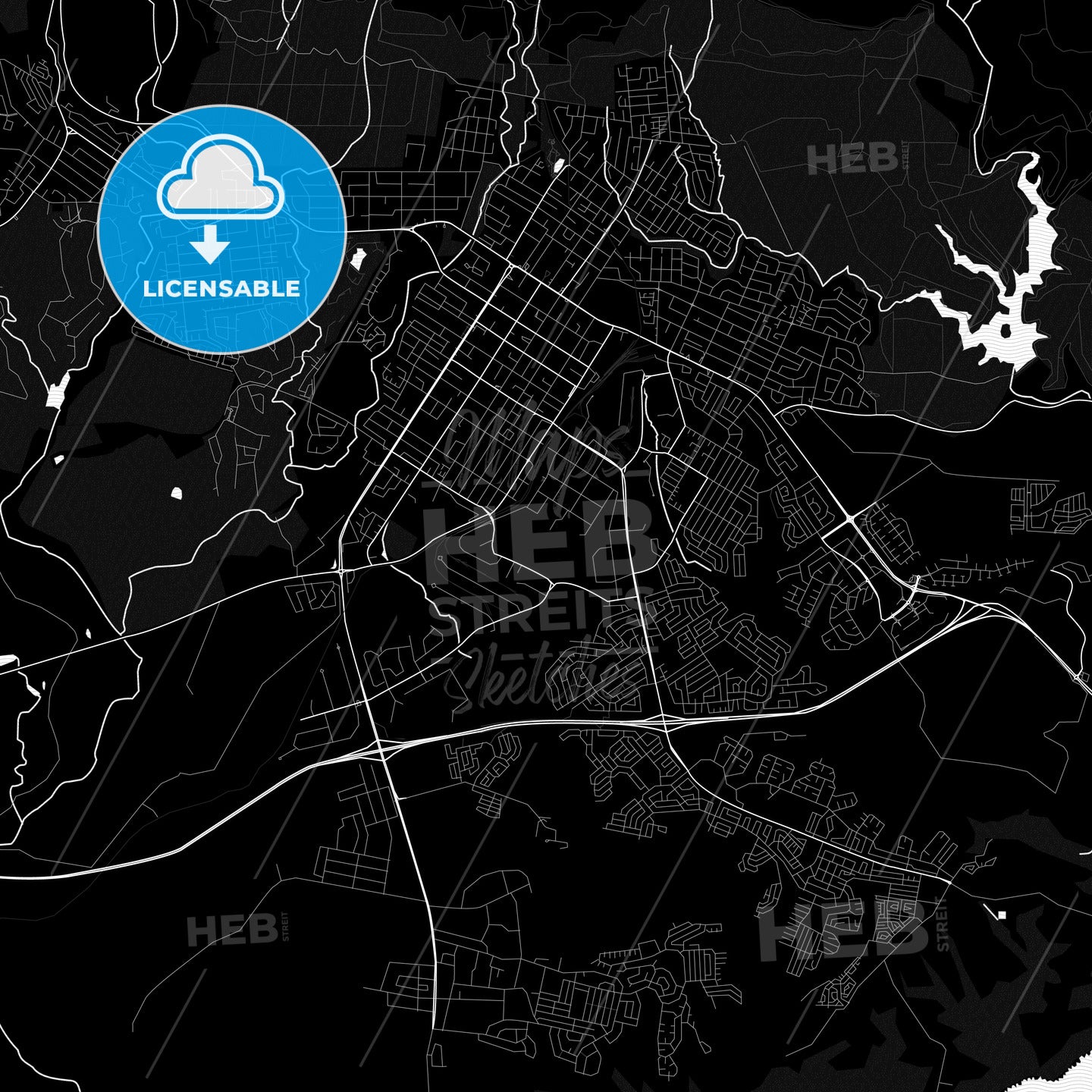 George, South Africa Pdf Vector Map Black And White – HEBSTREITS