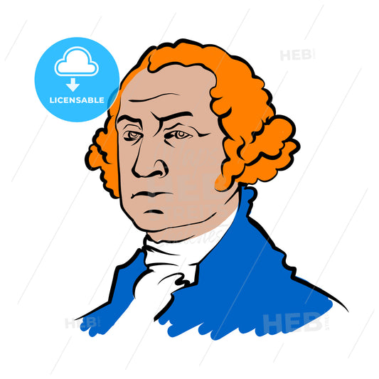 George Washington Vector Drawing With Colored Surfaces