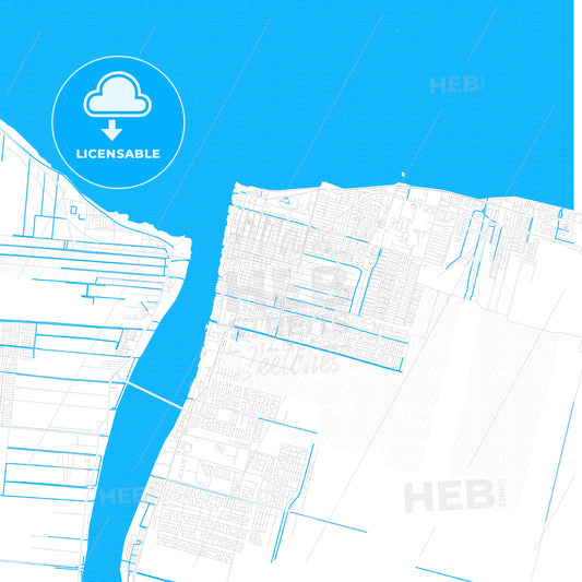 Georgetown, Guyana PDF vector map with water in focus