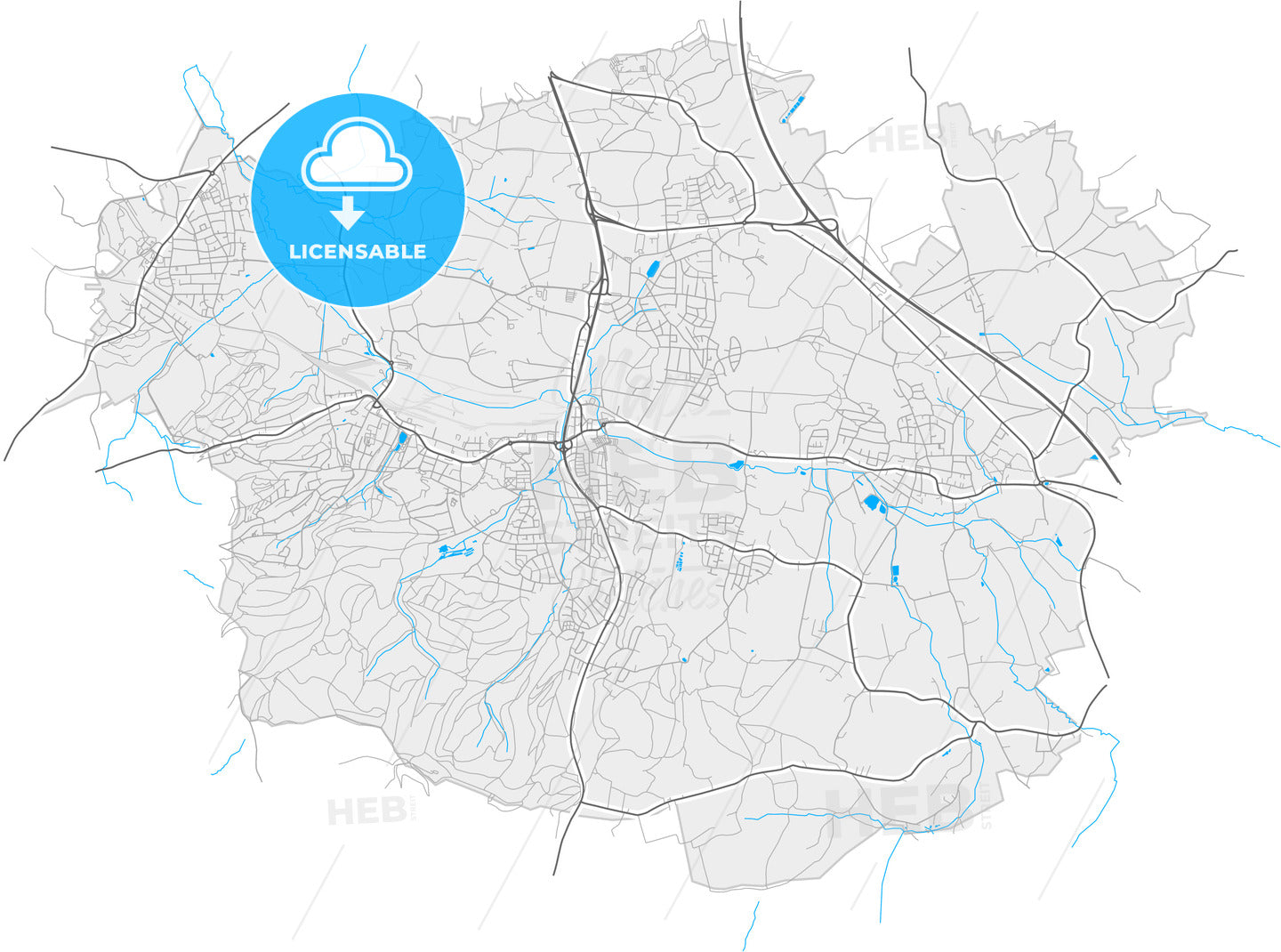 Georgsmarienhutte, Lower Saxony, Germany, high quality vector map