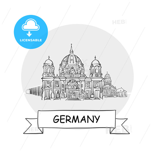 Germany hand-drawn urban vector sign – instant download