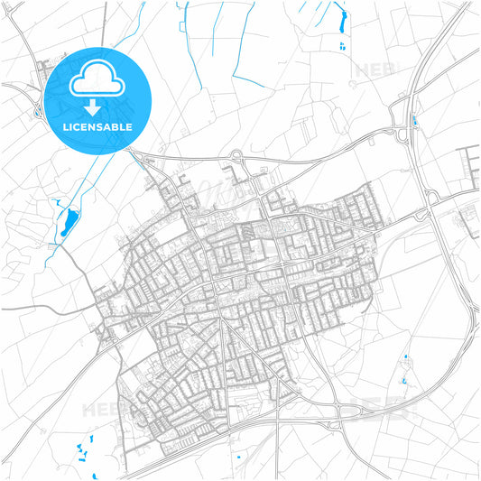 Germering, Bavaria, Germany, city map with high quality roads.