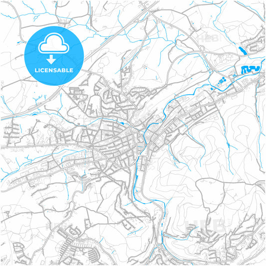 Gevelsberg, North Rhine-Westphalia, Germany, city map with high quality roads.