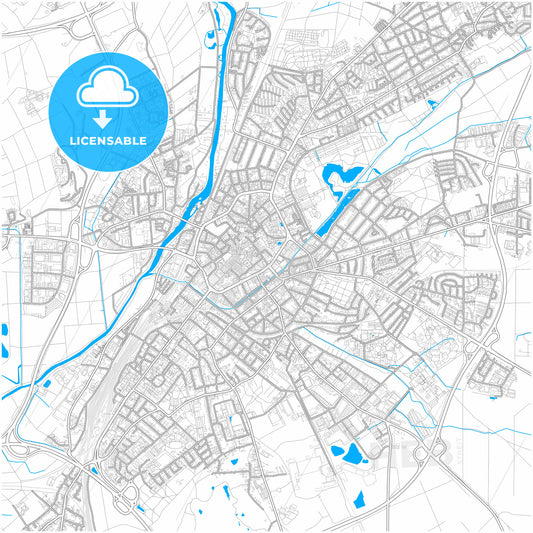 Gießen, Hesse, Germany, city map with high quality roads.