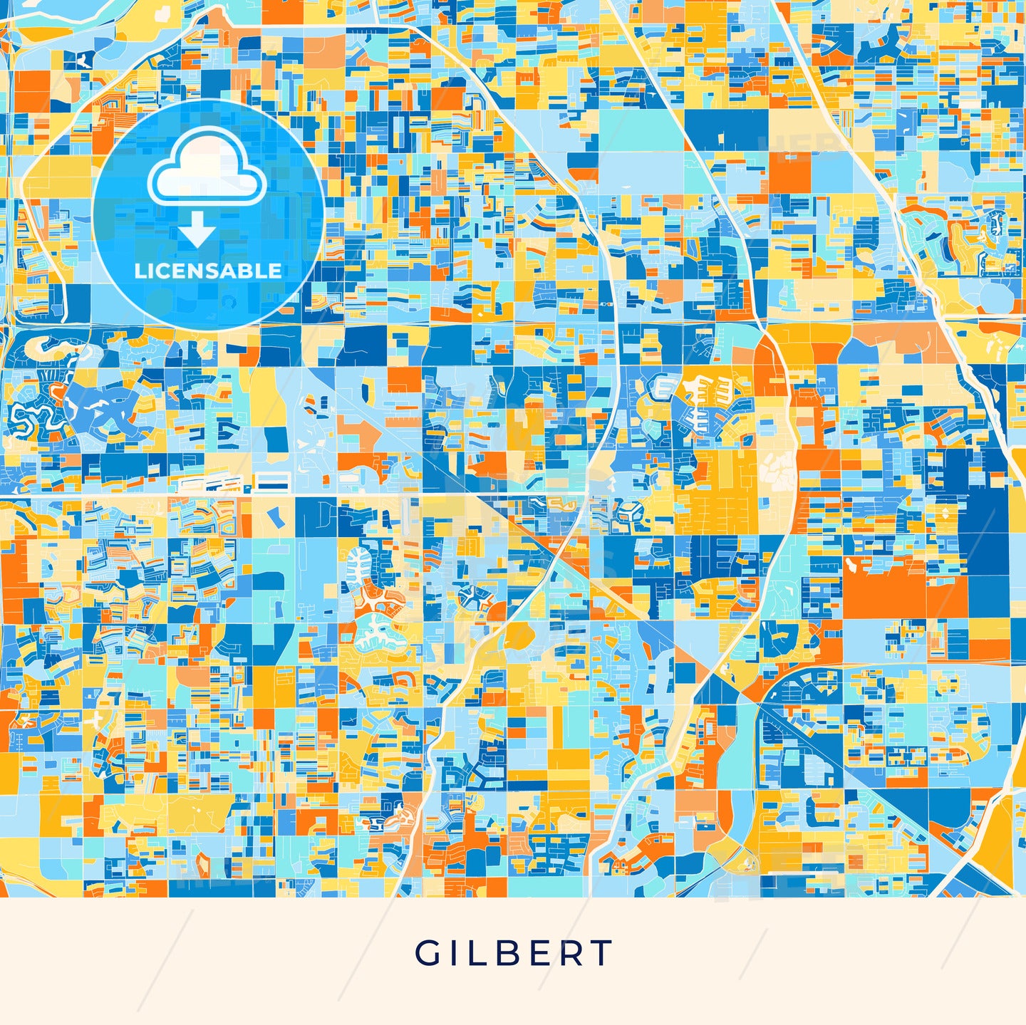 Gilbert colorful map poster template