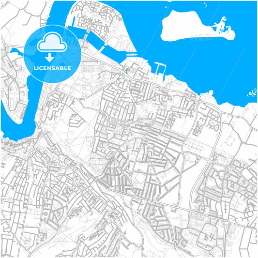 Gillingham, South East England, England, city map with high quality roads.