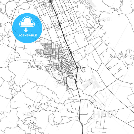 Gilroy, California - Area Map - Light