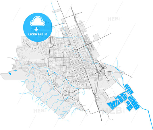 Gilroy, California, United States, high quality vector map