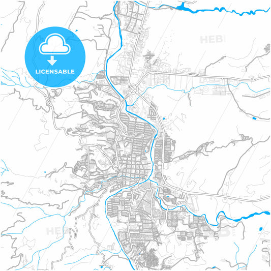 Giron, Colombia, city map with high quality roads.