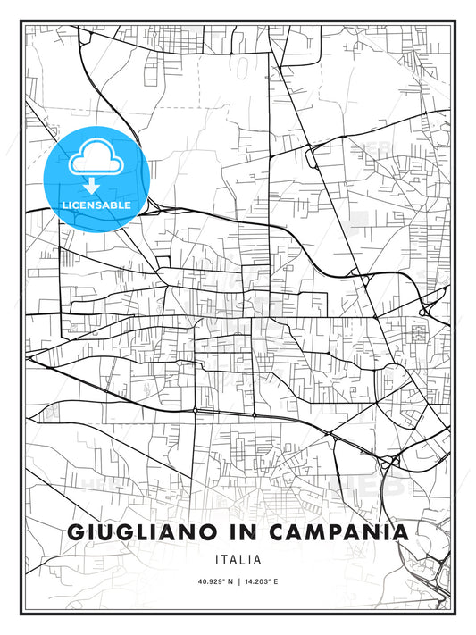 Giugliano in Campania, Italy, Modern Print Template in Various Formats - HEBSTREITS Sketches